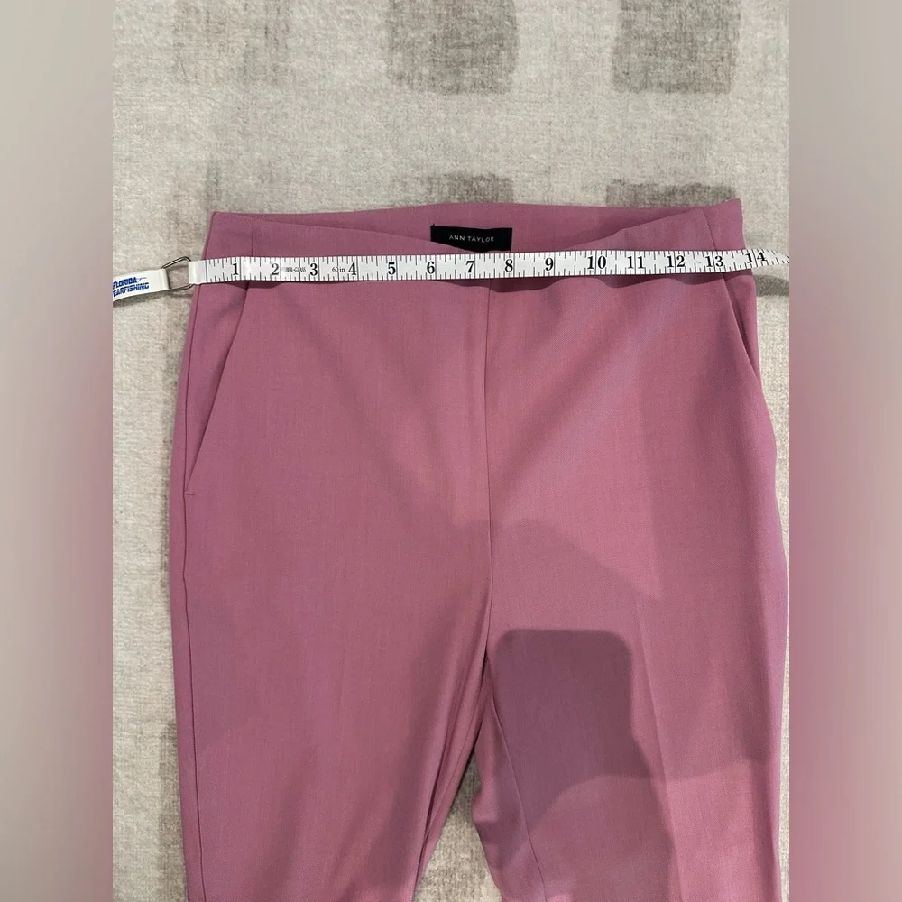 Ann Taylor Pink Straight Leg Pants Side Zip Size 0 - Picture 3 of 6